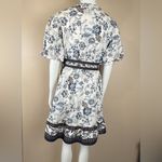 Joie  Floral Mini Dress Size 8 – Puff Sleeve, V-Neck & Belted Waist Photo 3