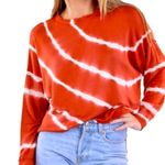 Anthropologie Maronie rust/ white stripped crop top. Rayon/spandex. Size M. NWT. Photo 0