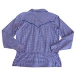 VTG Levi Strauss Co 70s Western Plaid Snap Button Shirt Women Size 10 Blue Rodeo Photo 6