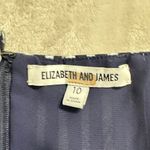 Elizabeth and James Jewel Midi Dress Women's 10 Navy White Striped Shift Ruffle Photo 6