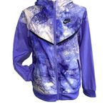 Nike Women Purple Black Hiking Run Raincoat Jacket Hood Water-Resistant size L Photo 0