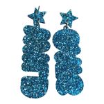 Kentucky Wildcats Earrings Blue Glitter Star Dangle Drop Statement Jewelry New Photo 3