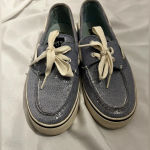 Sperry ‎ Bahama blue sequin boat shoes Photo 1