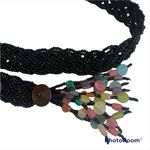 Glass Seed Bead Braided Belt with Tassel Photo 4