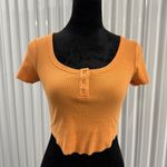 Wild Fable Women’s Orange Cropped Short Sleeve Shirt Size XS Photo 0