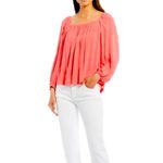 Sanctuary 💗 Sunset Pink Coral Square Neck Blouse Photo 2