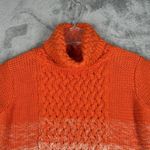 525 America  Sweater Womens Small Orange Ombre Turtleneck Chunky Knit Preppy Cozy Photo 3