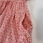 Cabana Life Napa Tie Waist Tassels Coral Orange White Midi Dress Size SMALL Photo 9