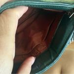 Vintage Ruth Green Leather Panther Cougar Head Purse Handbag Chain Silver Green Photo 4