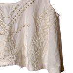 Urban Outfitters  Kimchi Blue Sleeveless‎ Beaded Crop Top Size XS Cotton/Linen Photo 4