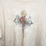 Forever 21 + Tan Cross Heart Wings Graphic New T-Shirt Photo 1