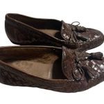 Meucci Woven Loafers Women's Size 7M Tassel Brown Leather Italian Photo 0