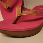 UGG  Ruby Wedge Flip Flop Sandals Women’s Pink & Tan Size 8 /W8 Photo 5