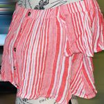 FAVLUX Size Medium Women’s Off-Shoulder Cropped Top • Pink & White Stripes • GUC Photo 3