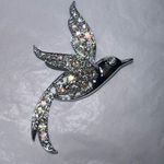 Sarah Coventry Vintage Signed MCM Bird of Paradise Aurora Borealis Rhinestone Br Silver Photo 0