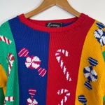 Vintage Lumy Handknit Peruvian Christmas Candy Sweets Cotton Sweater womens M Multiple Size M Photo 1