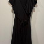 The North Face women’s wrap tie waist black dress short sleeve size large Photo 0