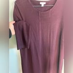 J.Jill  Ponte Maroon and Black Herringbone Shift Dress Side Pockets Medium Tall Photo 2