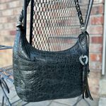 Brighton  Embossed Black Leather Shoulder Bag Photo 0