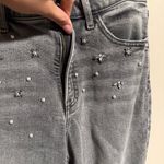 EXPRESS Ripped Pearl and Rhinestone Embellished Modern Straight Jeans- Size 6 Photo 5