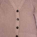 Style & Co Mocha Rose Cotton Chunky Kinit V-Neck Button Cardigan Sz L Photo 1