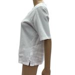 Rafaella  Cotton White Keyhole Cutout Embellished Short Sleeve Tee Top Womens XL Photo 4