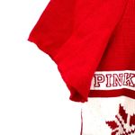 PINK - Victoria's Secret  Size Small Top Shirt Red Waffle Weave Holiday Sleepwear‎ Photo 2