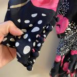 Saint Romei Vintage 80s Floral Silk Midi Dress Large Black Photo 5