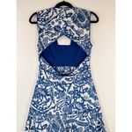Alexis Womens Dress Blue Marianna Printed Poplin Midi Floral Fit Flare Medium Photo 10