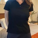 August Silk Vintage 90s Black Knit Polo Shirt 🖤  Photo 0