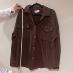Hippie Rose  Brown Ribbed Jacket Top Photo 3