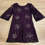 Eshakti  Women’s Sequin Tulle Shift Dress Bell Sleeve Mini Holiday Size S/6 Photo 4