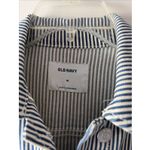 Old Navy Women's Denim Jacket Blue White Railroad Stripe Size Medium NWOT Photo 1