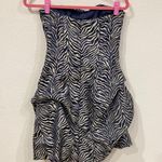 Jessica McClintock  Dress Women's 8 Zebra Print Strapless Y2K Cocktail Photo 3