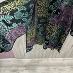 Vintage Caroline Rose Silk Sheer Velvet Duster Tunic Artsy Top Womens XL Black Photo 3