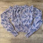 Free People Tyla Smocked Floral Purple Blouse Size XS Photo 2