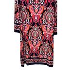 JH Womens Dress‎ Shift Midi Long Sleeve Paisley Lined Stretch Crew Neck Medium Photo 9