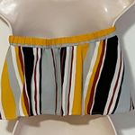 Blue Blush  Striped Strapless Crop Top Pullover Yellow Blue White Medium Stretchy Photo 2