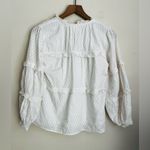 Anthropologie  Maeve Angela White Ruffled Peasant Blouse XS Photo 5