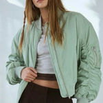 BDG UO  Charlie Barrel Sleeve Bomber Jacket in Green Photo 0