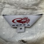 Roper Women M Western Cowgirl Shirt Pearl Snap Embroidered White Silver Metallic Size M Photo 2