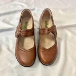 Alegria  Brown Tan Leather Chunky Coquette Whimsical Mary Jane Butterfly Heels 5 Photo 1