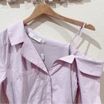 ASTR Aveni Cotton Off Shoulder Mini Shirt Dress with Belt Lilac Size Small NWT Photo 8