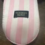 Victoria's Secret ICONIC STRIPE PINK White Faux Fur Slippers Photo 1