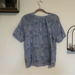 Frye Blue Paisley Print V Neck Short Sleeve Blouse Top Shirt Size Medium Photo 1