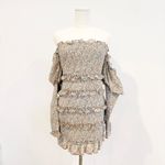 Alamour The Label Jules Floral‎ Off the Shoulder Ruffle Dress Cottage Size Large Blue Photo 2