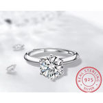 Boutique 2Ct Solitaire Platinum S925 Simulated Diamond Engagement Wedding Ring, Size 6‎ Photo 2