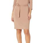 Calvin Klein NWT  3/4 Sleeve Scarf Cowl Neck Belted Midi Dress Photo 1