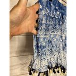Hayden Brand New  Women's Large Blue White Boho Tassle Shorts Floral Photo 1
