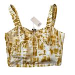 Rose + Olive Yellow White Abstract Bustier Corset Style Crop Tank Top NWT Size L Size L Photo 8